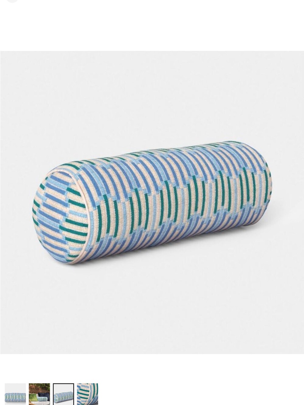 NEW! Threshold - 8"x20" Wavy Stripe Woven Bolster Pillow Multi-Cool Blue